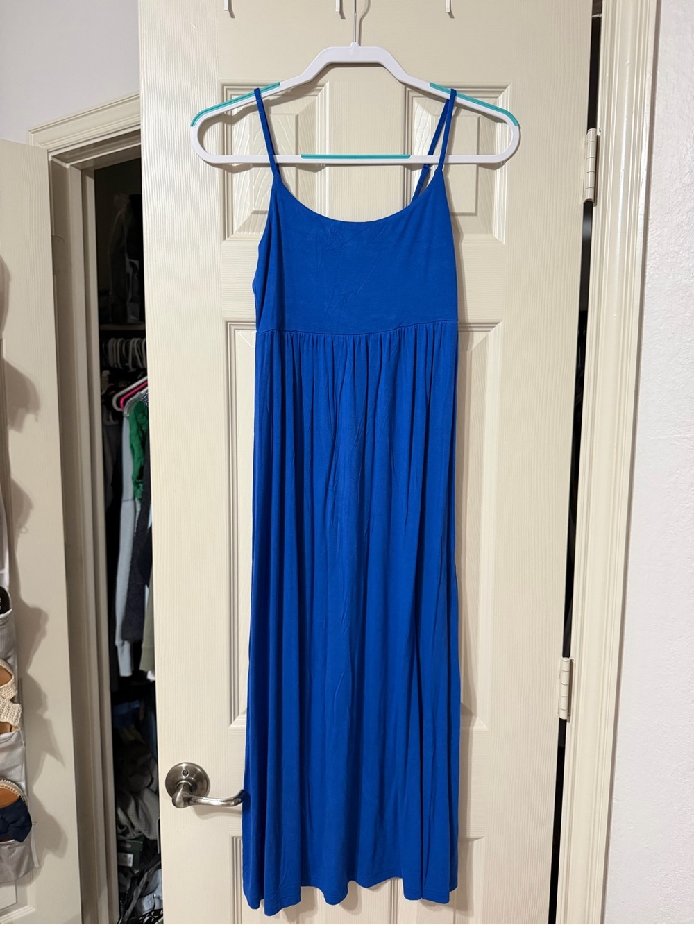 Royal Blue Spaghetti Strap Midi Dress